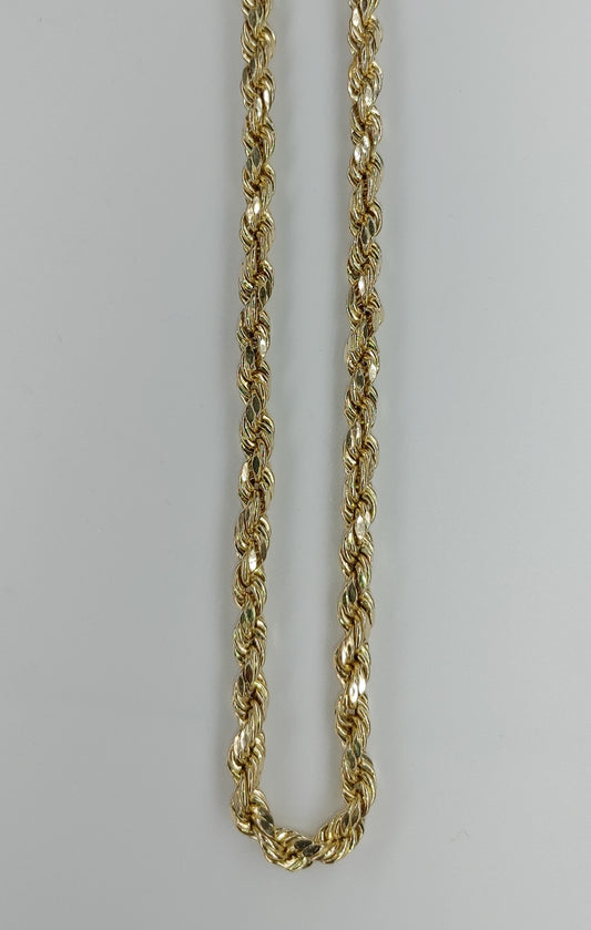 14k 3mm-4mm Hollow Rope Chain