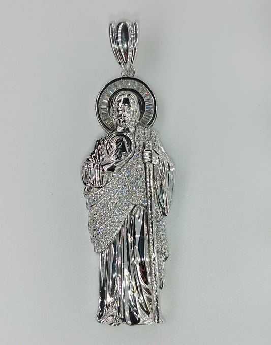 San Judas Pendant Italian Silver(Bigger)